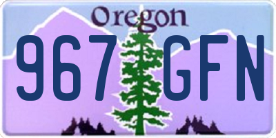 OR license plate 967GFN
