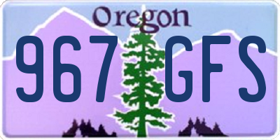 OR license plate 967GFS