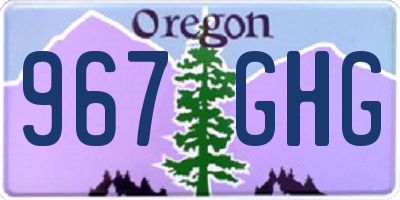 OR license plate 967GHG