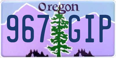 OR license plate 967GIP