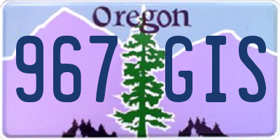 OR license plate 967GIS