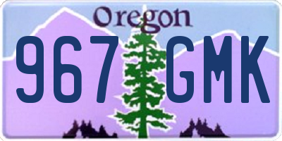 OR license plate 967GMK