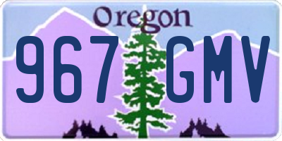 OR license plate 967GMV