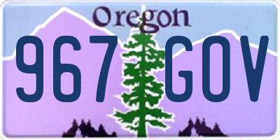 OR license plate 967GOV