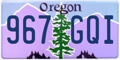 OR license plate 967GQI