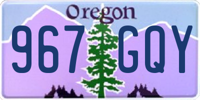 OR license plate 967GQY