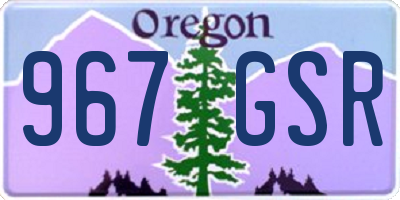 OR license plate 967GSR