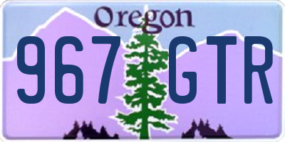 OR license plate 967GTR