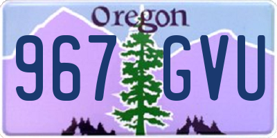 OR license plate 967GVU