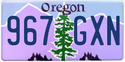 OR license plate 967GXN