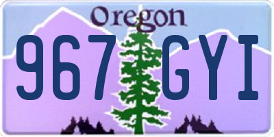 OR license plate 967GYI