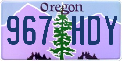 OR license plate 967HDY