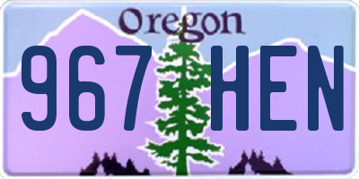 OR license plate 967HEN