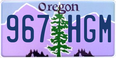 OR license plate 967HGM