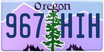 OR license plate 967HIH