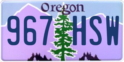 OR license plate 967HSW