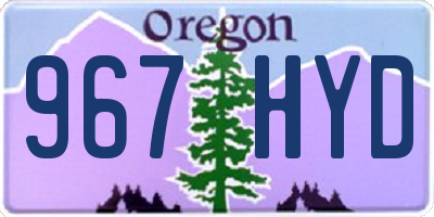 OR license plate 967HYD