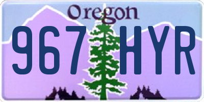 OR license plate 967HYR