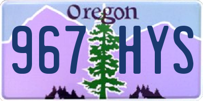 OR license plate 967HYS