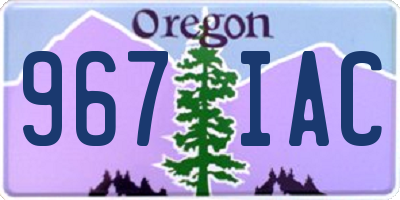 OR license plate 967IAC