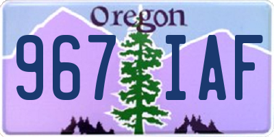 OR license plate 967IAF