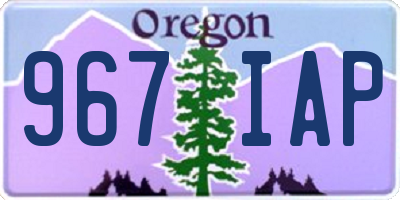 OR license plate 967IAP