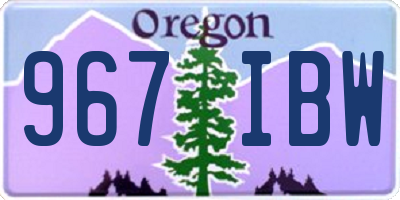 OR license plate 967IBW