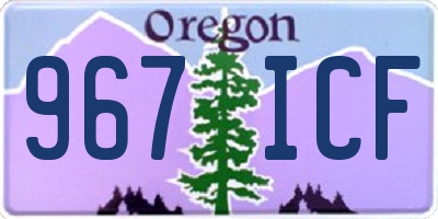 OR license plate 967ICF