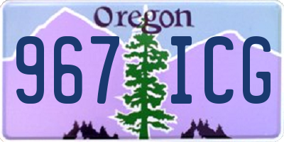 OR license plate 967ICG