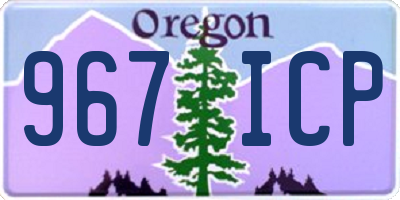 OR license plate 967ICP