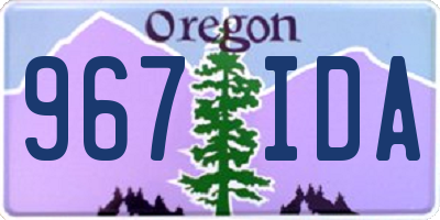 OR license plate 967IDA