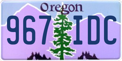 OR license plate 967IDC