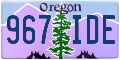 OR license plate 967IDE