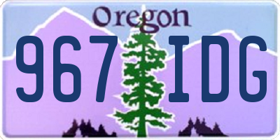 OR license plate 967IDG