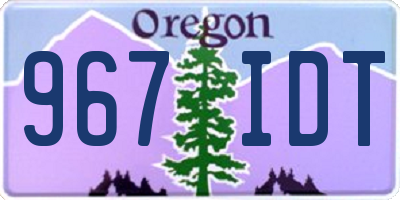 OR license plate 967IDT