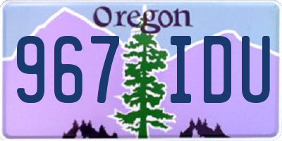OR license plate 967IDU