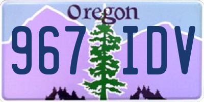 OR license plate 967IDV