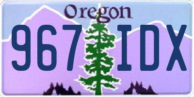 OR license plate 967IDX