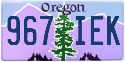 OR license plate 967IEK