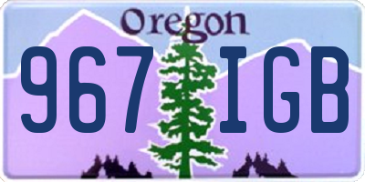 OR license plate 967IGB