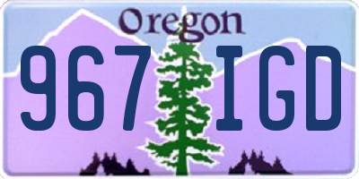 OR license plate 967IGD