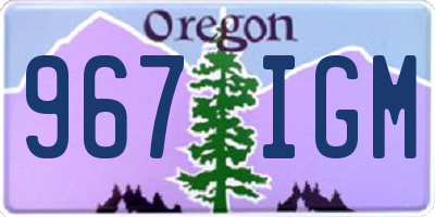 OR license plate 967IGM