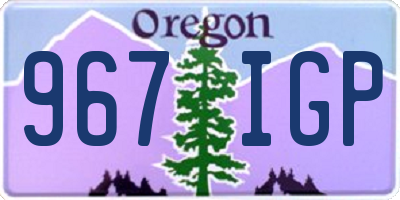 OR license plate 967IGP