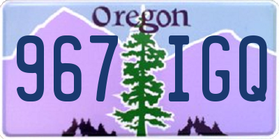OR license plate 967IGQ