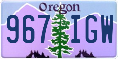OR license plate 967IGW