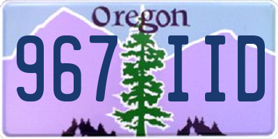 OR license plate 967IID