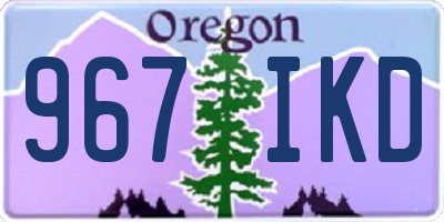 OR license plate 967IKD