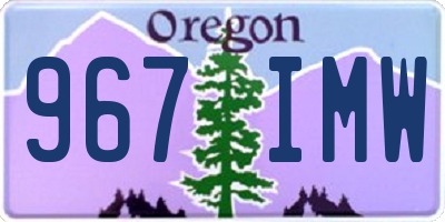 OR license plate 967IMW
