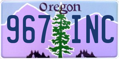 OR license plate 967INC