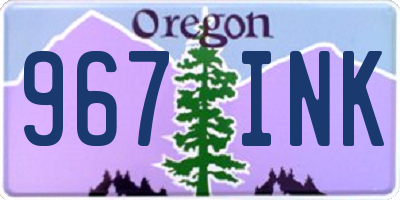 OR license plate 967INK
